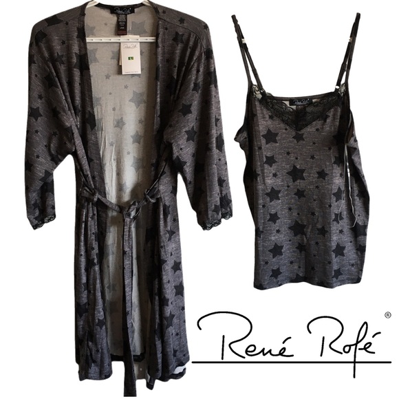 2 Piece Ensemble Rene Rofe Starry Sleepwear - Picture 1 of 16
